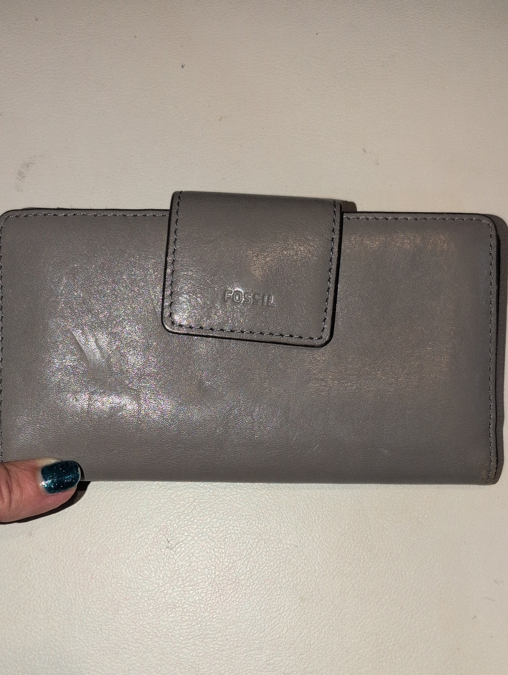 Fossil Gray "Logan Leather " RFID Wallet